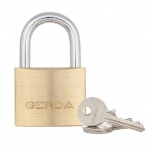 Cadenas promotionnel Gerda laiton 50mm avec bouton poussoir