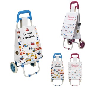 chariot publicitaire shopping pvc enfant, 2-fois assorti