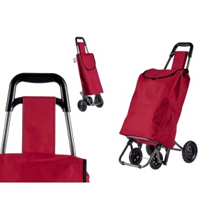 chariot publicitaire de supermarché rouge