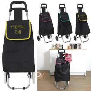 chariot avec logo shopping 2 roues hashtag, 3-fois assorti