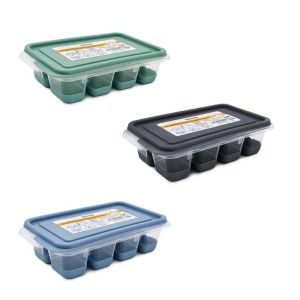 Bac à glaçons flexible avec couvercle, 8 pièces -