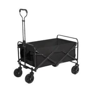 Chariot personnalisé à main pliable noir, avec roues de 5 pouce