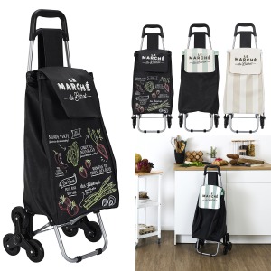 chariot personnalisé shopping bistrot 6 roues, 3-fois assorti
