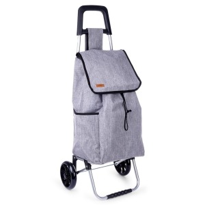 Chariot de courses personnalisable avec sac, gris, 40 l