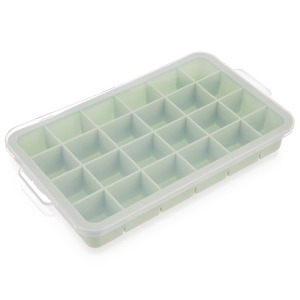 Moule à glaçons e personnalisable en silicone vert avec couvercle