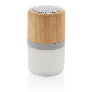 Enceinte promotionnelle 3w bambou avec lumière d'ambiance