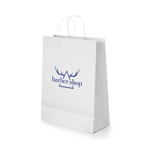 Sac en papier kraft personnalisable blanc 32 x 39 x 11cm