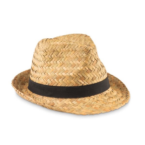 chapeau paille naturelle avec ruban personalisable