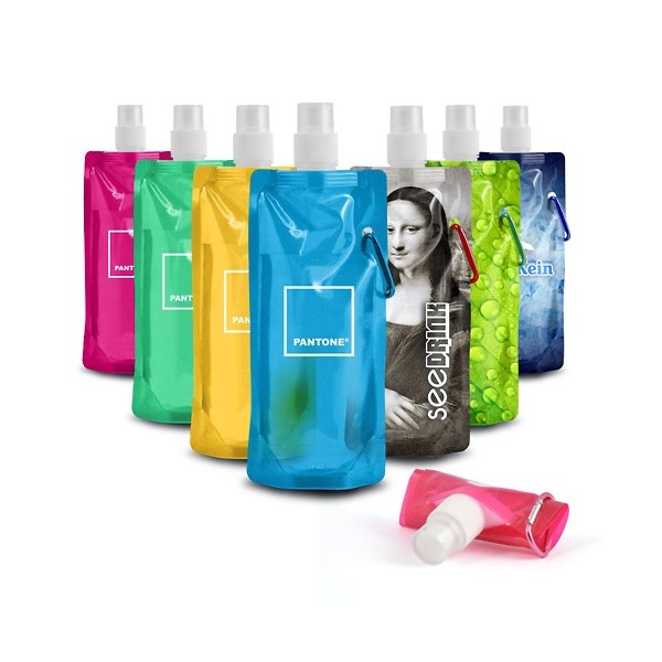 Gourde Pliable VIEVRE 500 Ml – Silicone Sans BPA, Rose – Pliable, étanche, Large Goulot – Idéale Voyage, Randonnée, Festival