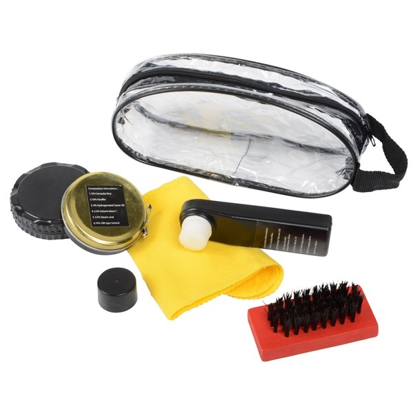 Kit Nettoyage Chaussures Langlauf - Cirage TRG Neutre Et Noir - Brosses Crin Cheval Et Fibre Coco