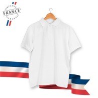 Polo français personnalisé manches courtes coton bio 220g/m²