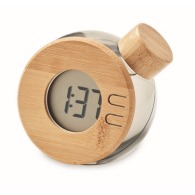DROPPY LUX Reloj LCD de bambú alimentado por agua