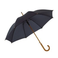 Automatic wooden umbrella with swan neck handle
