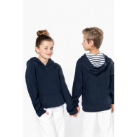 Sudadera infantil unisex con capucha estampada en contraste