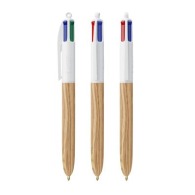 Bolígrafo Bic® de 4 colores con diseño de madera