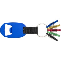 Porte-clés décapsuleur avec 5 mousquetons colorés