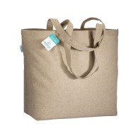 Tote-bag avec soufflet en coton recyclé 190 g/m2, anses longues