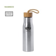 Flasche aus Metall und Bambus 60cl