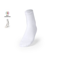 Paire de chaussettes personnalisable en polyester blanc 