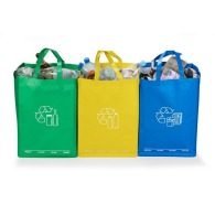 Triple waste sorting bin bag