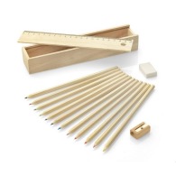 Trousse en bois avec crayons 12 pièces KRASI