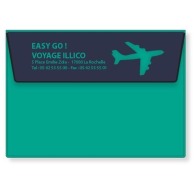 Pochette de voyage personnalisable bicolore découpe avion