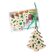 Colgante de fieltro y madera - Árbol de Navidad en una caja