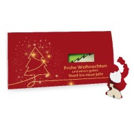 Tarjeta de felicitación con puzzle de madera y fieltro - diseño estándar - Papá Noel