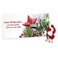 Tarjeta de felicitación con puzzle de madera y fieltro - 4/0 tarjeta de Papá Noel impresa