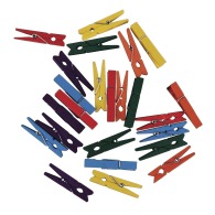 Pince à linge bois, 4,5cm, mélangé, 24 pièces