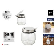 Sucrier en verre avec couvercle en acier 250ml