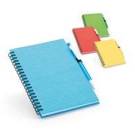 Hard cover notepad with pen