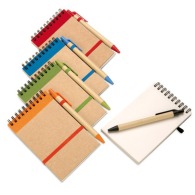 Recycled spiral notepad with pen