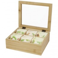 Caja de té de bambú con 6 compartimentos