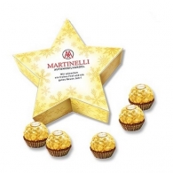 Caja regalo estrella con 5 piezas Ferrero Rocher de promoción