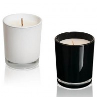 Candle 9cl black or white glass
