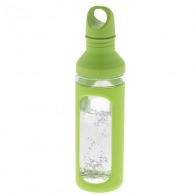Single wall glass bottle 590 ml with silicone sheath