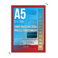 Cadre Affichage CLIC-CLAC Mural A.5 ROUGE RAL 3020