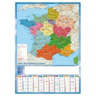 Planning rigide 70x50cm - régions de france
