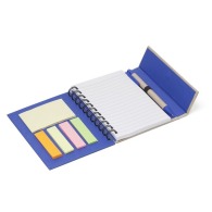 Cuaderno espiral con bolígrafo, bloc de notas reposicionable y marcador de índice