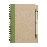 Recycled spiral notebook with pen