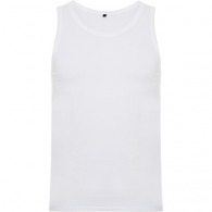 Camiseta de tirantes anchos, corte semicurvo, sisas y cuello de punto sencillo TEXAS (Blanco, Tallas Niño)