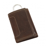 Wild style genuine leather keyring case