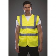 High-visibility vest with openwork mesh