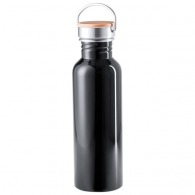 Photo de Gourde en métal 800ml avec bouchon bambou