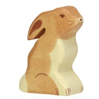 Sitting wooden rabbit