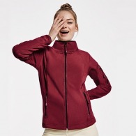 LUCIANE WOMAN - Women's fleece jacket for sports, high collar and long sleeves with contrast piping