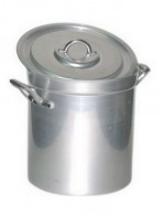 Großer Wasserkocher 21 Liter + Deckel Aluminiumgriffe Aluminium 18/10e 30 cm ø 30 cm
