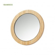 Miroir logoté rond en bambou