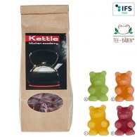 Herbal Tea Bears® en una bolsa de papel Kraft con fondo plano
